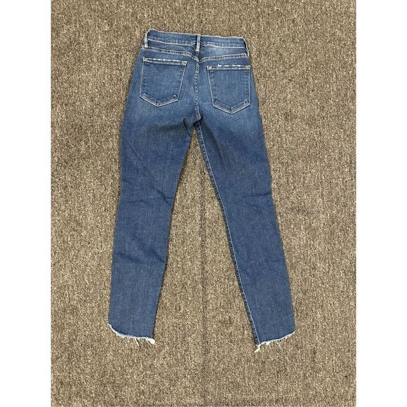FRAME Denim Le Skinny de Jeanne Blue Skinny Jeans Size 27 Tulip Hem Mid Rise - Picture 7 of 7